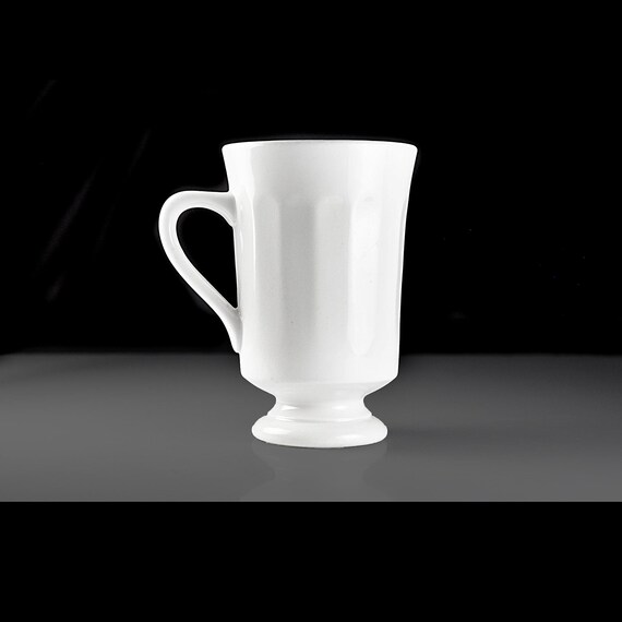 Syracuse China Econo Rim White Coffee Mug - Restaurant Grade - 6 oz Pedestal Mug - Mid-Century Modern Minimalist Decor - Collectible