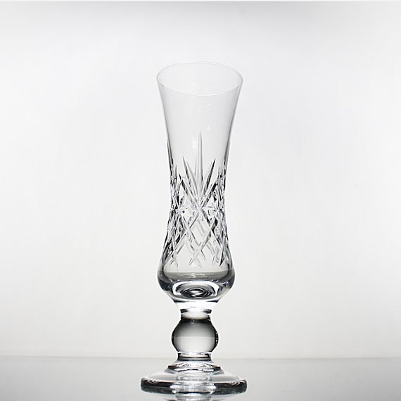Crystal Footed Vase, Cristal D'Arques-Durand, Chantilly Taille Beaugency, Fan Cut, Discontinued