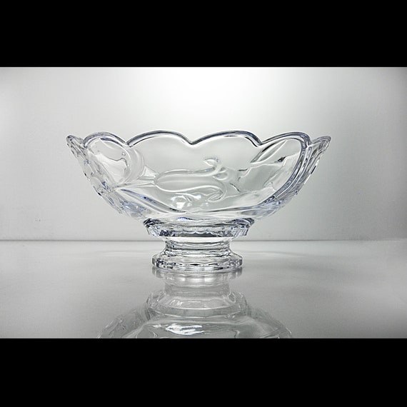 Vintage Mikasa Oval Compote Bowl, Frosted Floral Design, Elegant Centerpiece, Giftware