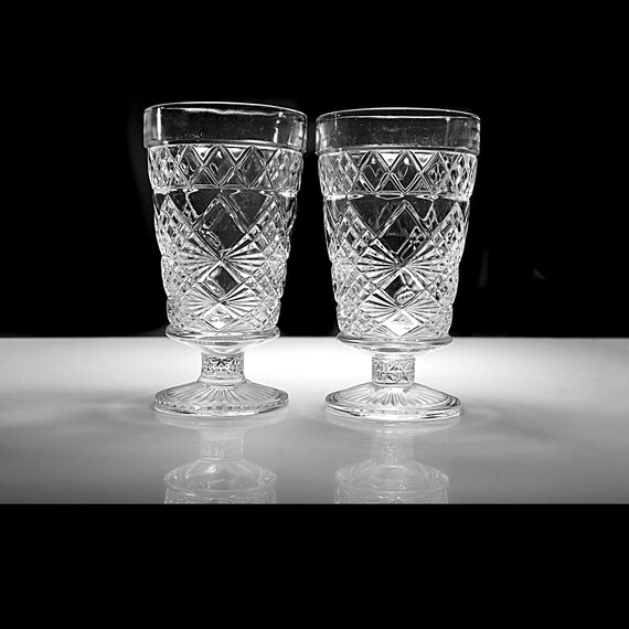 Vintage Big Top Peanut Butter Pedestal Ice Tea Glass, Hazel Atlas, Set of 2, Depression Era