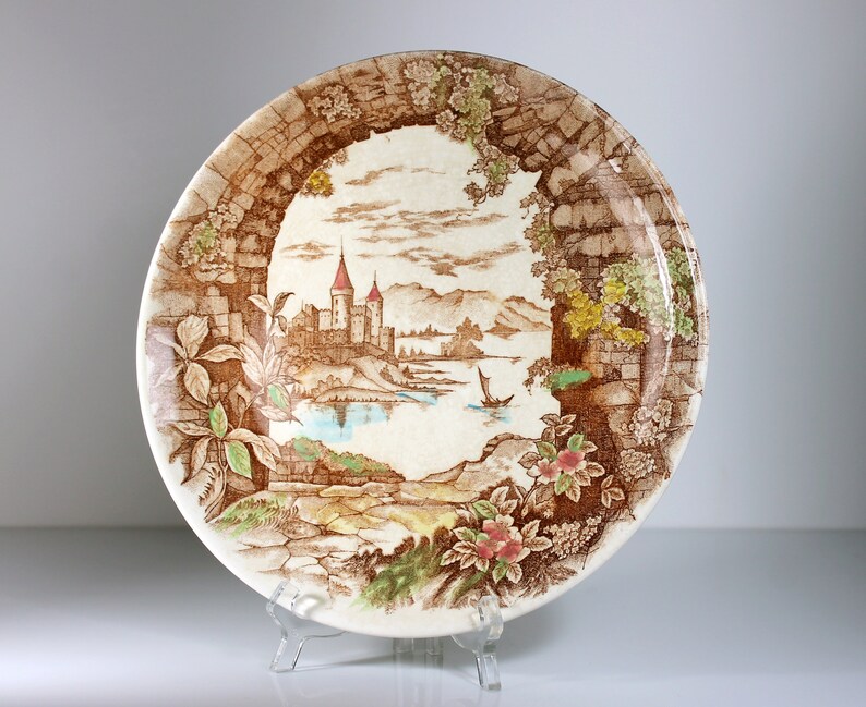 Dinner Plate Castle Harbor Ucagco China Japan Decorative Etsy