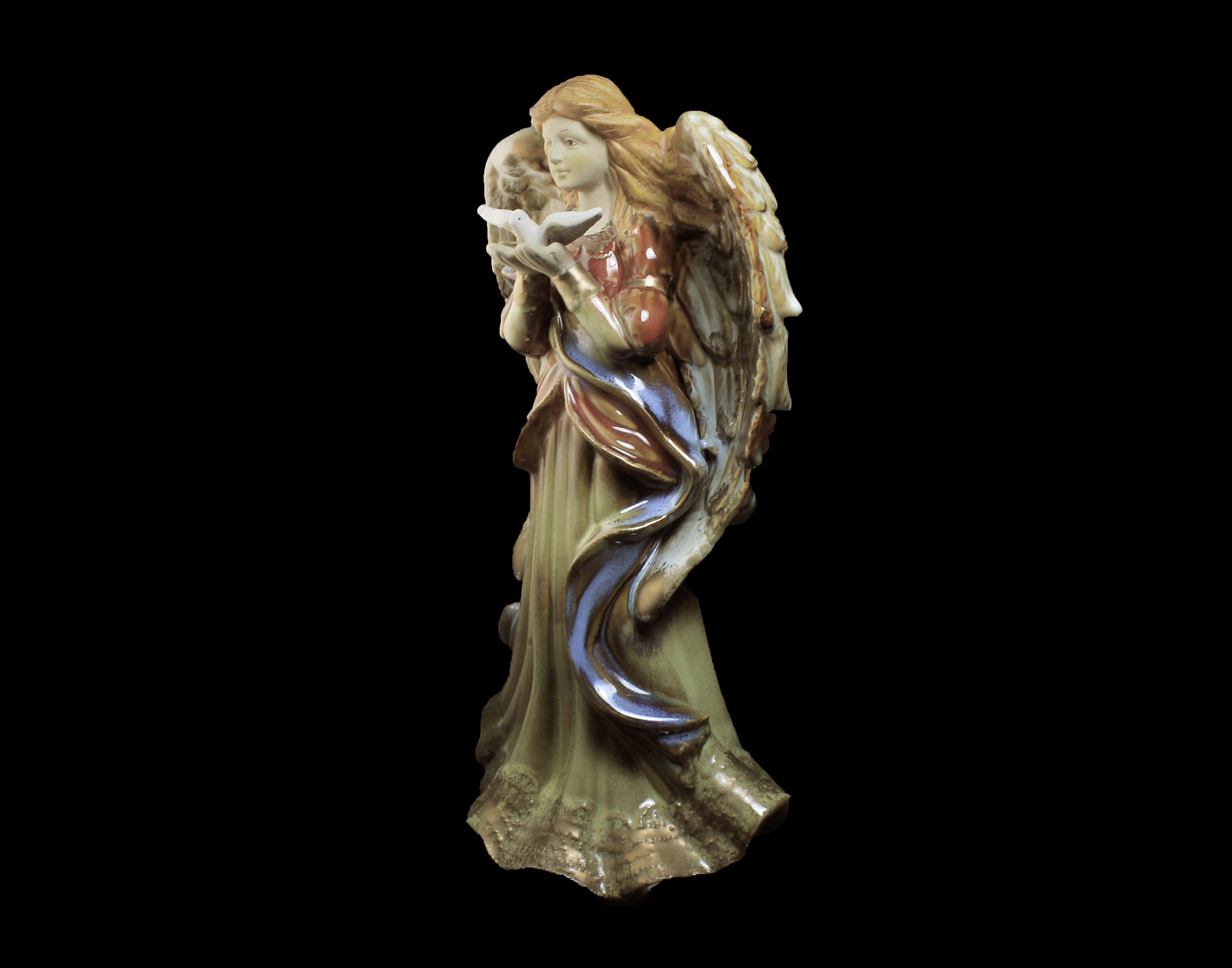 Porcelain Angel Figurine, 12 Inch, Centerpiece, Figurine Art