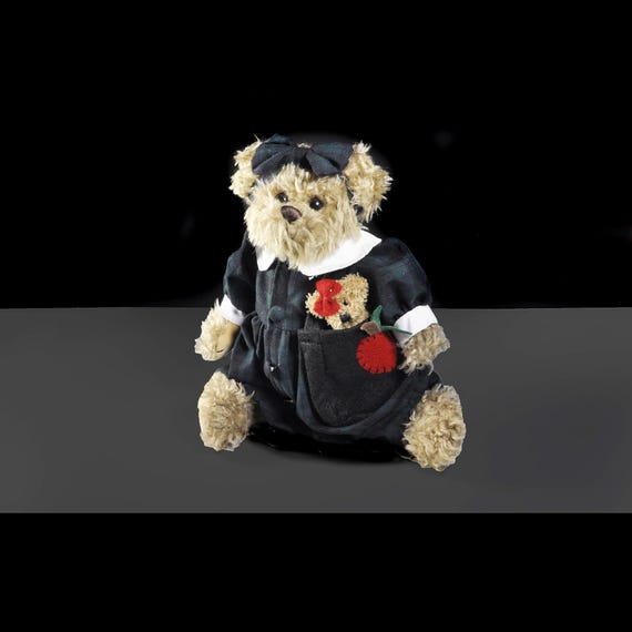 Retired Bearington Bear Kelly Ann 13” Plush Collectible in Plaid Dress – Display Bear - Excellent Condition