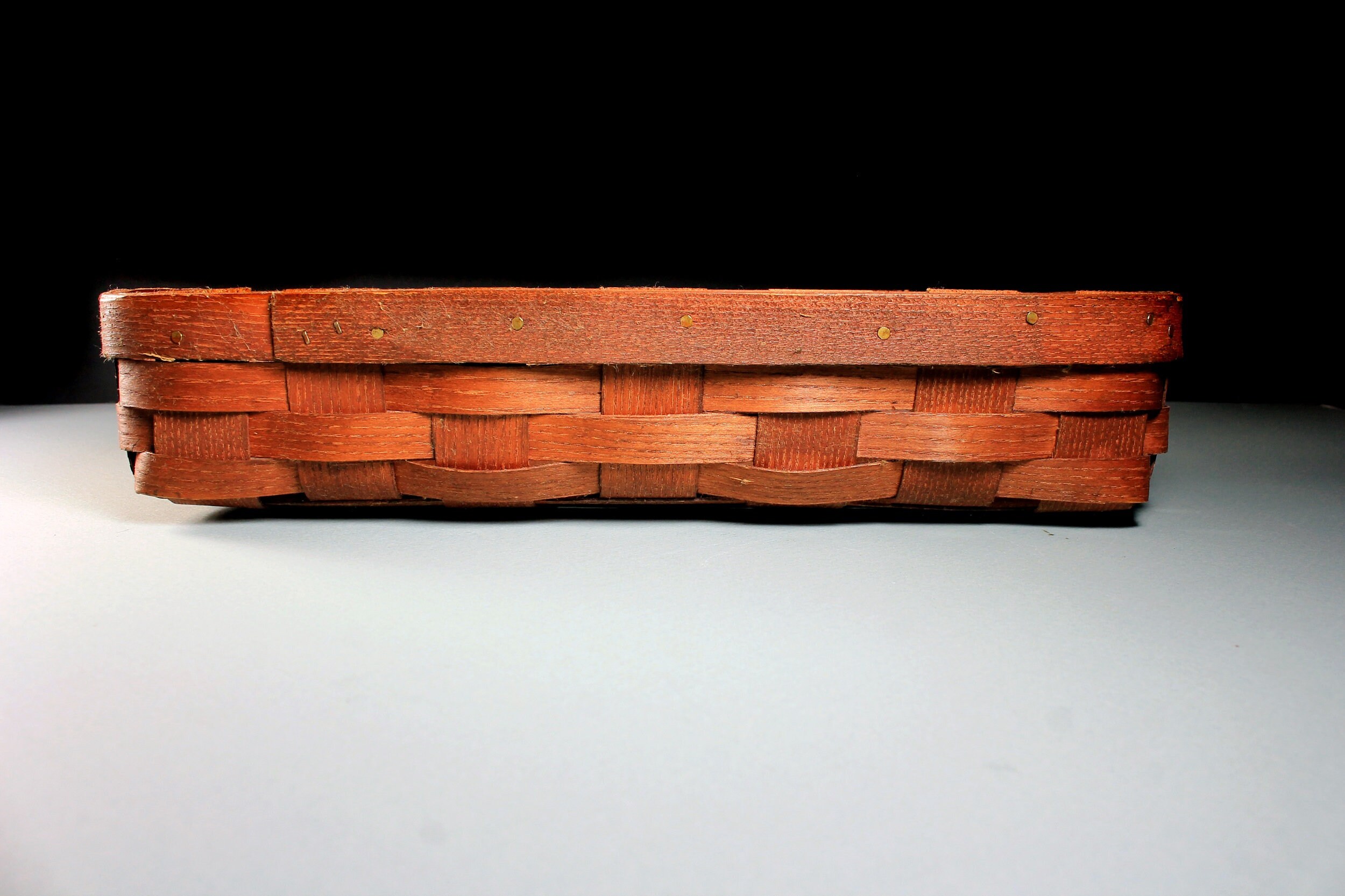 Decorative Basket, Woven Wood, Bread Basket, Storage, Long and Narrow