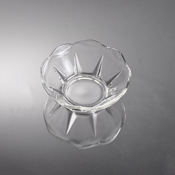 Vintage Anchor Hocking Swedish Modern Clear Dessert Bowl