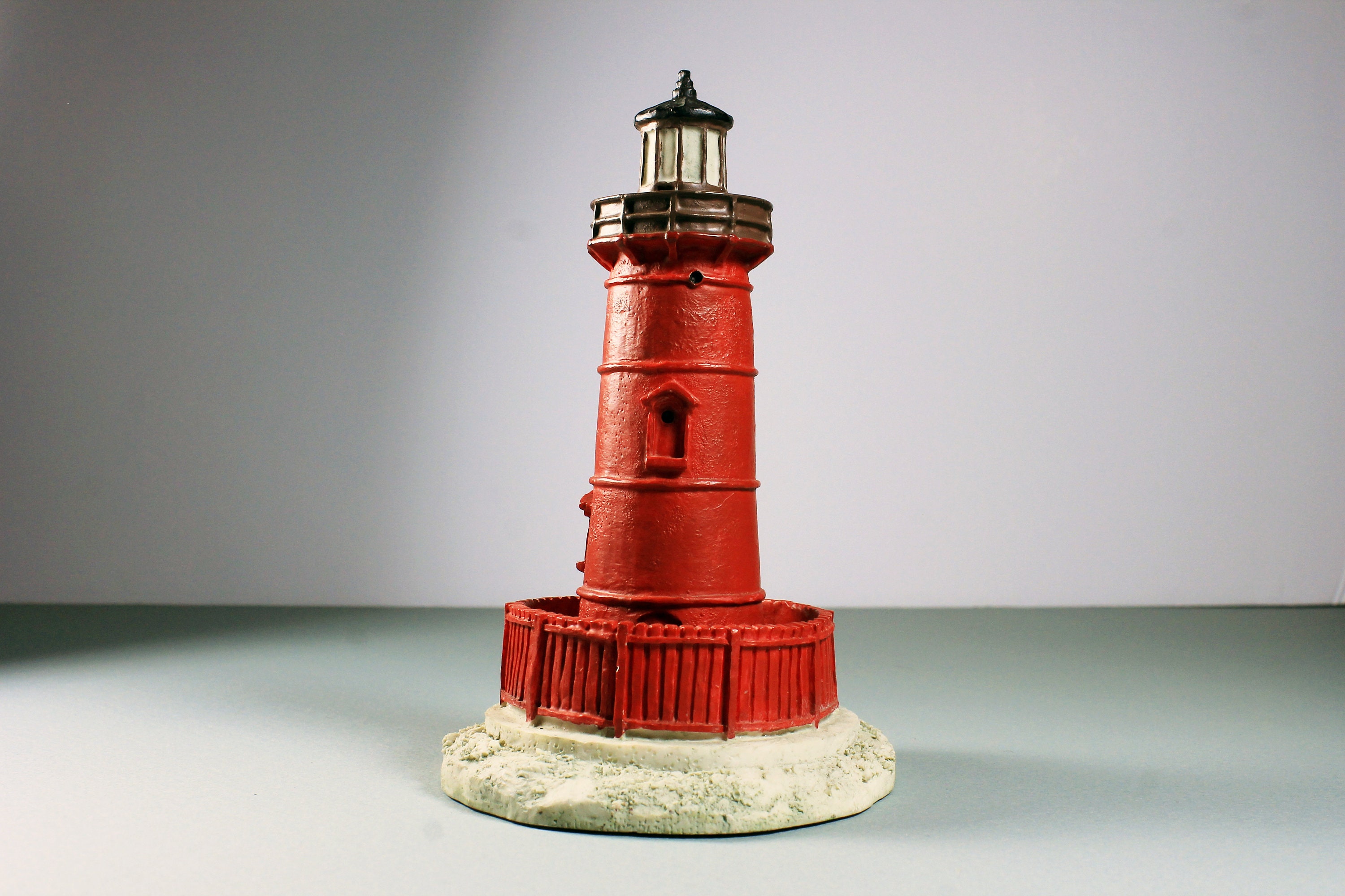 Lighthouse Figurine, Scaasis Originals, Inc. Jeffrey's Hook NY, Hand Painted, Collectible