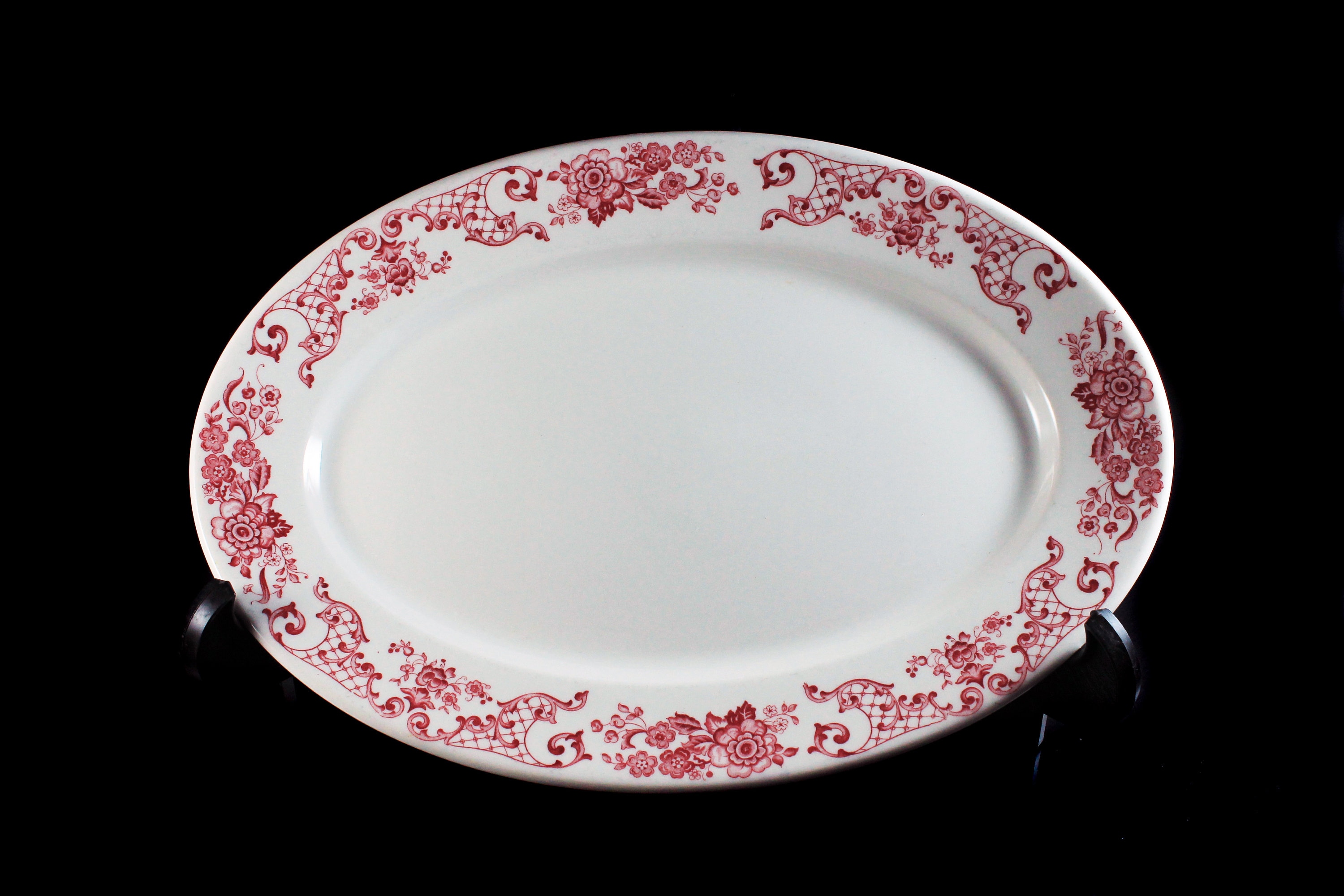 Oval Platter, Syracuse China, Restaurant Ware, Red and ...