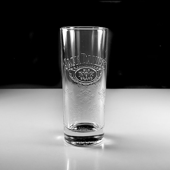 Vintage Jack Daniels Old No 7 Whiskey Glass, Snowflake Tumbler, Barware, 6 Inch Highball
