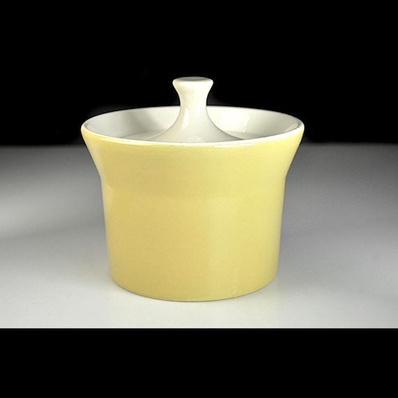 Vintage Royal China Margarita Yellow Sugar Bowl with Lid, Mid Century Kitchen Canister