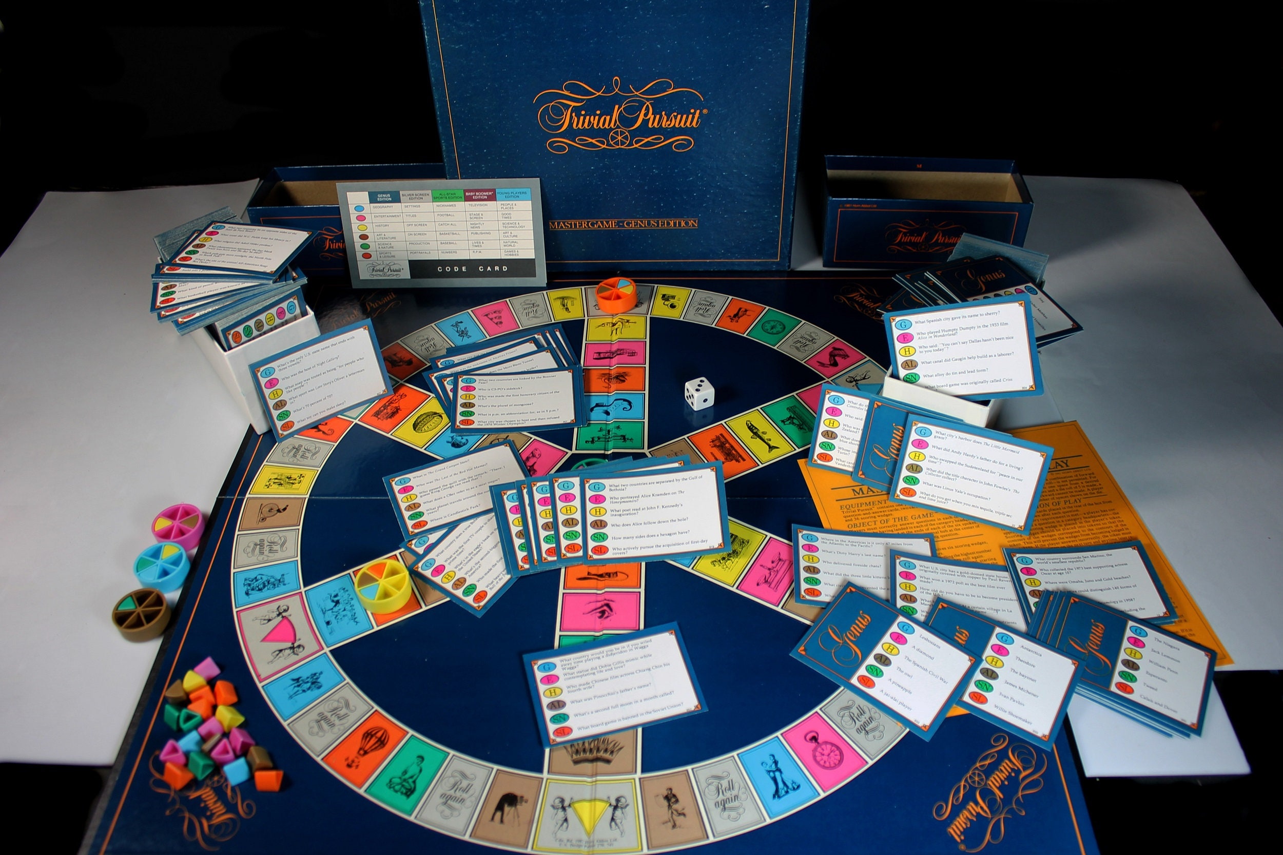 Trivial Pursuit Game, Master Game Genus Edition, Parker Brothers, Board