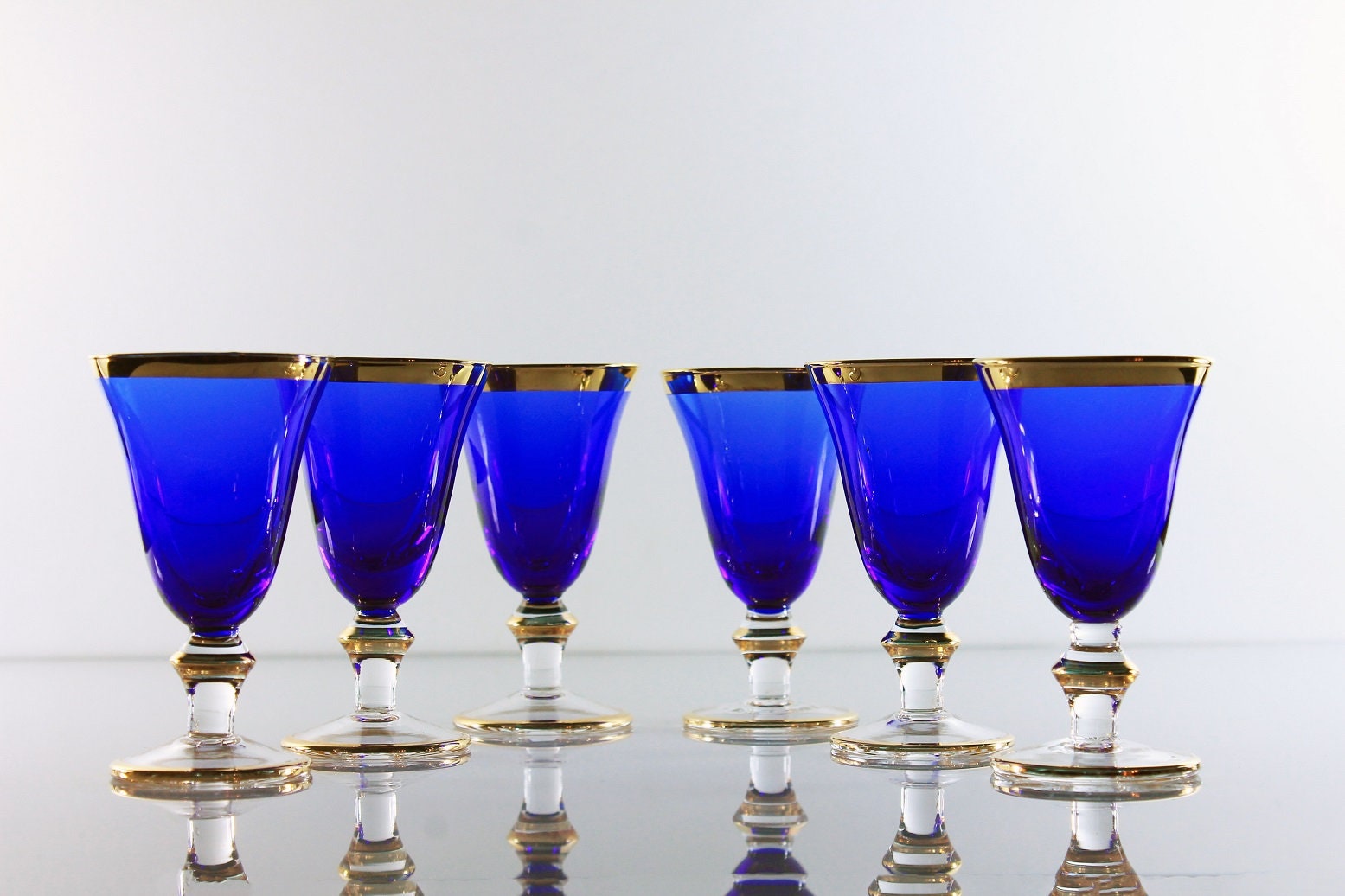Blue Cordial Glasses, Dessert Glasses, Liqueur Glasses, Cocktail