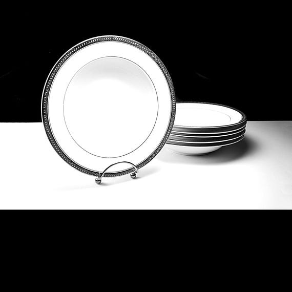 Continental China Duchess Soup Bowls, Platinum Trim, Set of 6
