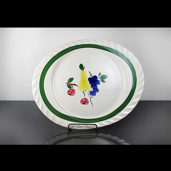 Platter, Blue Ridge Southern Pottery, Ridge Harvest, Hand Painted, Discontinued, 14 Inch