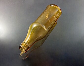 Owens Illinois Amber Bottle, 1/2 Cup Measure, Pectin Measuring Bottle, Embossed, Collectible