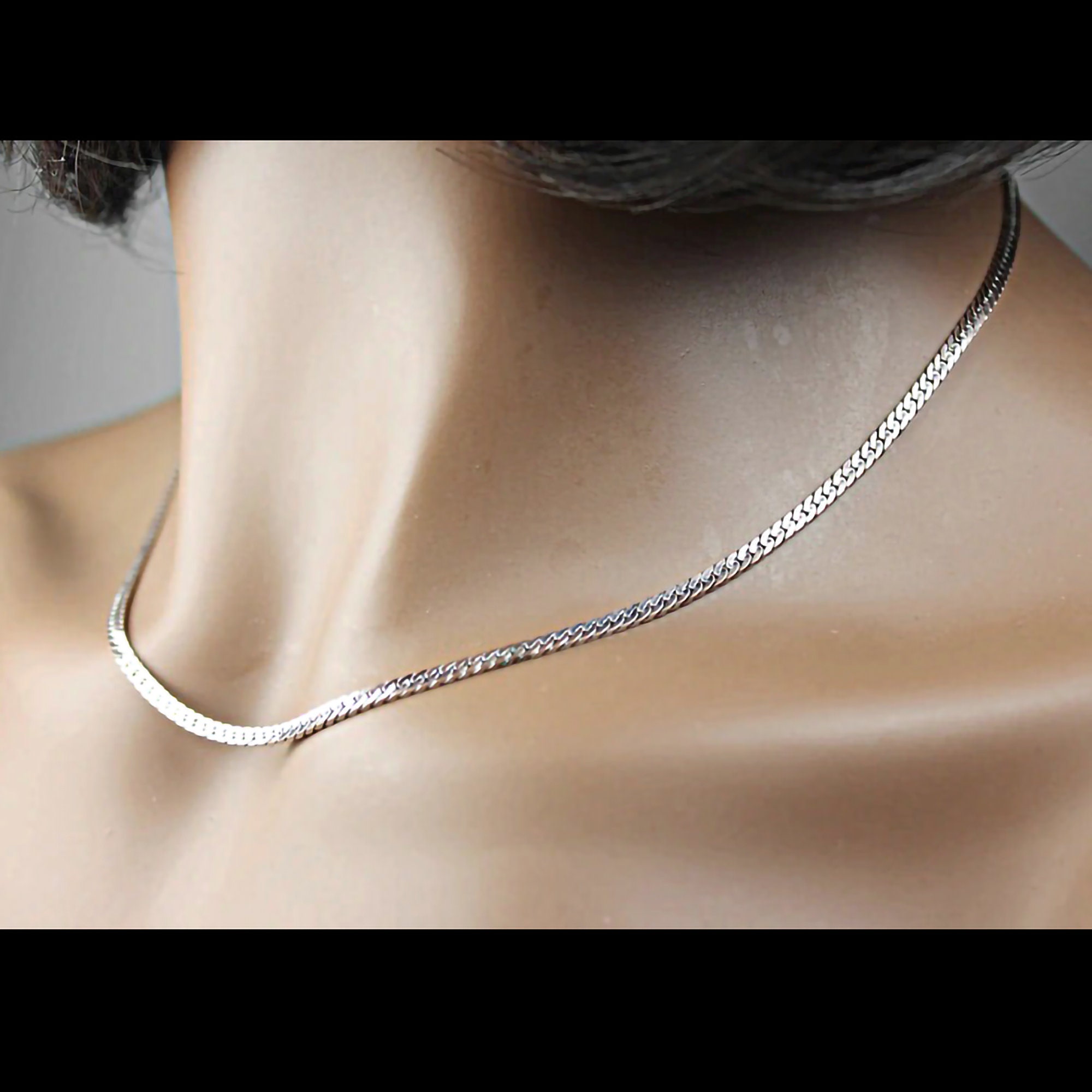 Platinum Luna Herringbone Chain Necklace – moon soul