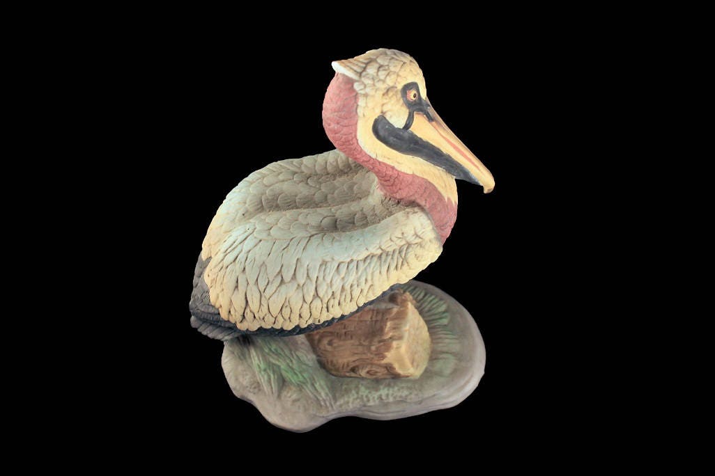Pelican Figurine, Lefton China, Nest Egg Collection, Porcelain Bisque
