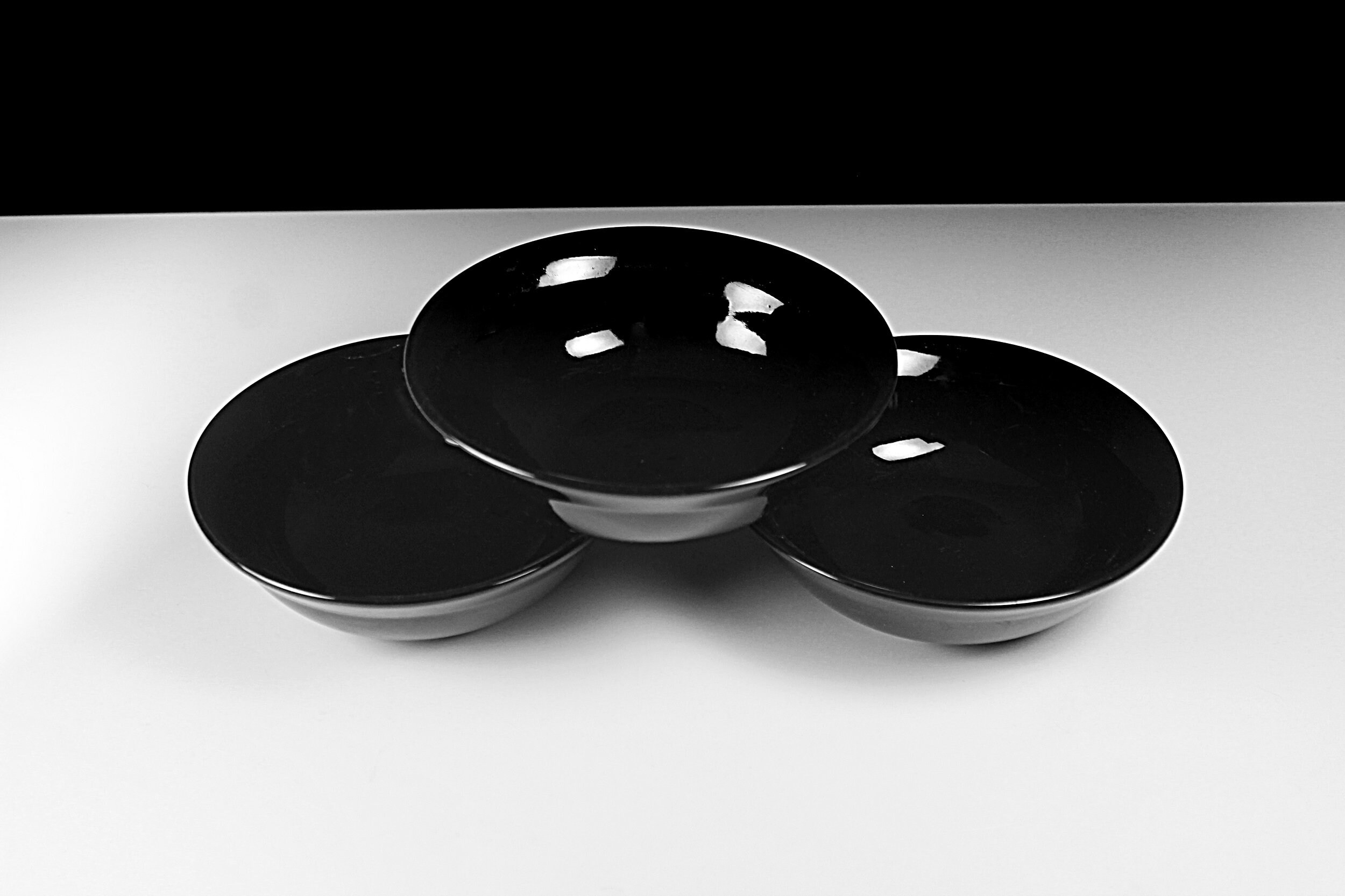 Black Cereal Bowls, Set of 3, Soup Bowls