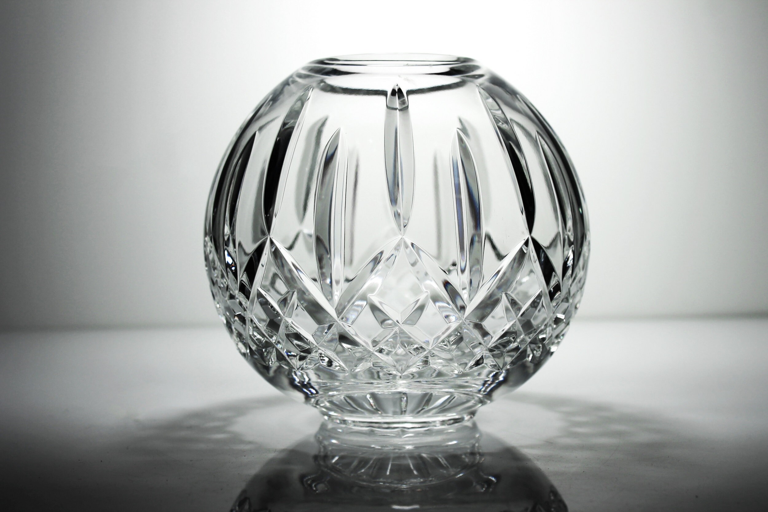 Waterford Crystal Rose Bowl, Lismore, Cut Glass, Centerpiece, 6 Inch