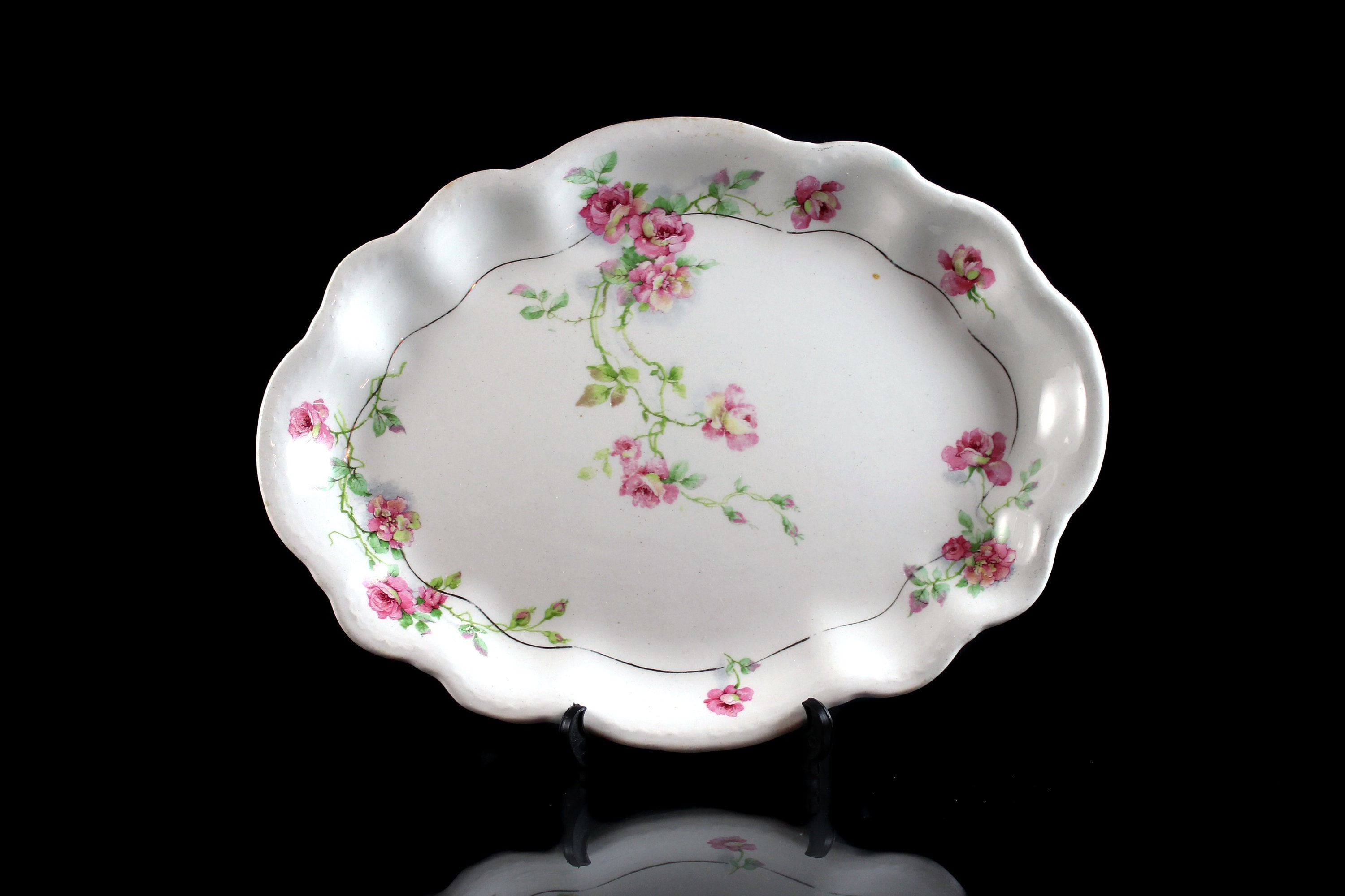 Antique Platter, Homer Laughlin, Hudson, 10 Inch Platter, Rose Floral