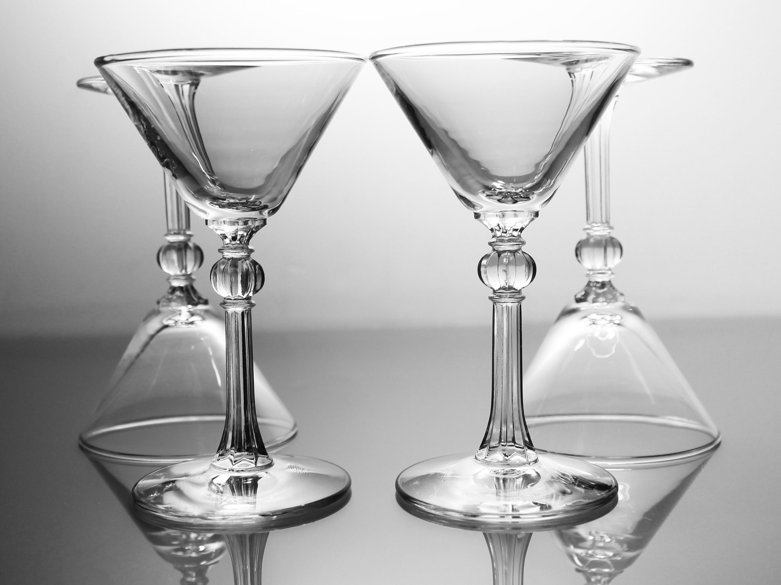 Libbey Martini Glasses, Stardust, Liquor Cocktail, Set of 4, Barware