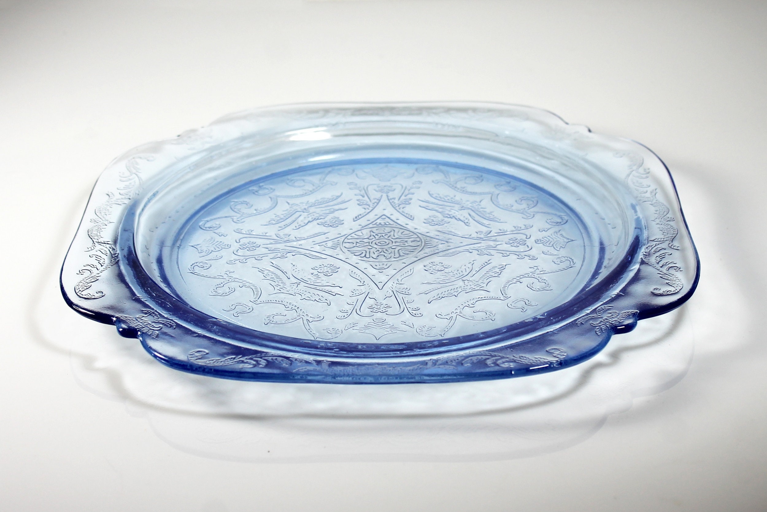 Dinner Plate Indiana Glass Recollection Blue Glass Serving Plate