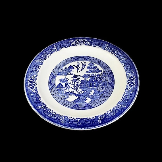 Round Platter, Chop Plate, Blue Willow, Blue and White, Collectible, Display Plate