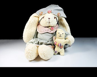 Decorative Bunny Rabbit, Display Stuffed Animal, ABC Bunny, Dressed Bunny, Home Decor, Nursery Decor, This is NOT a toy