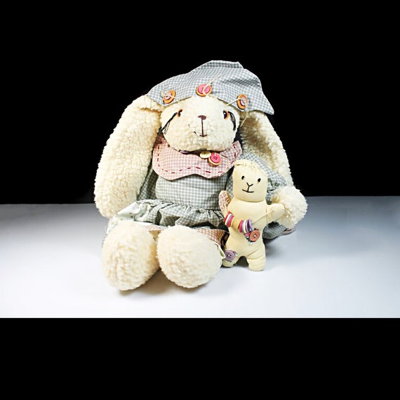 Decorative Bunny Rabbit, Display Stuffed Animal, ABC Bunny, Dressed Bunny, Home Decor, Nursery Decor, This is NOT a toy