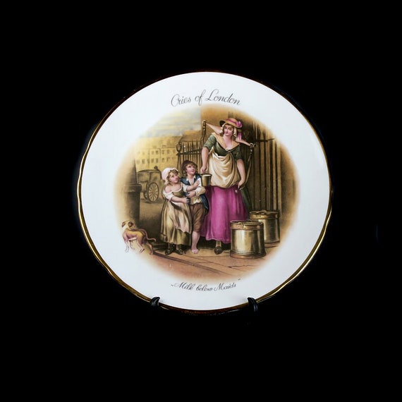 Decorative Plate, Cries of London, Milk Below Maids, Tuscan, Bone China, Display Plate, Collectible