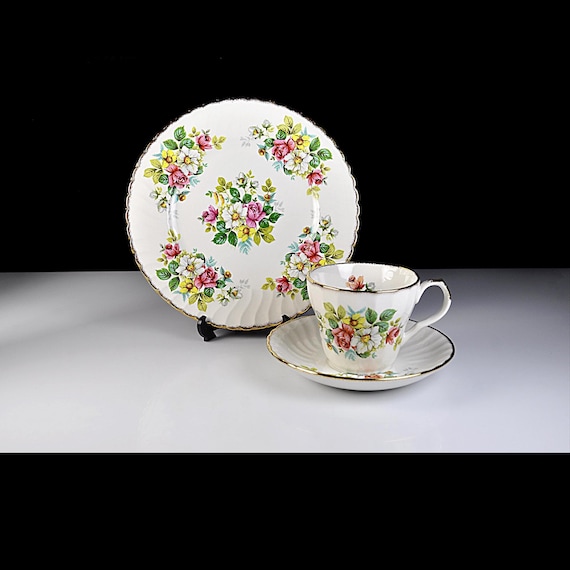 Royal Crown Staffordshire Tea Trio Set, Cup Saucer & Plate
