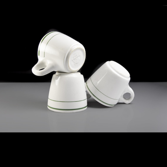 Buffalo China Niagara Mugs – Green Band Restaurant Grade Coffee Cups - Set of 3