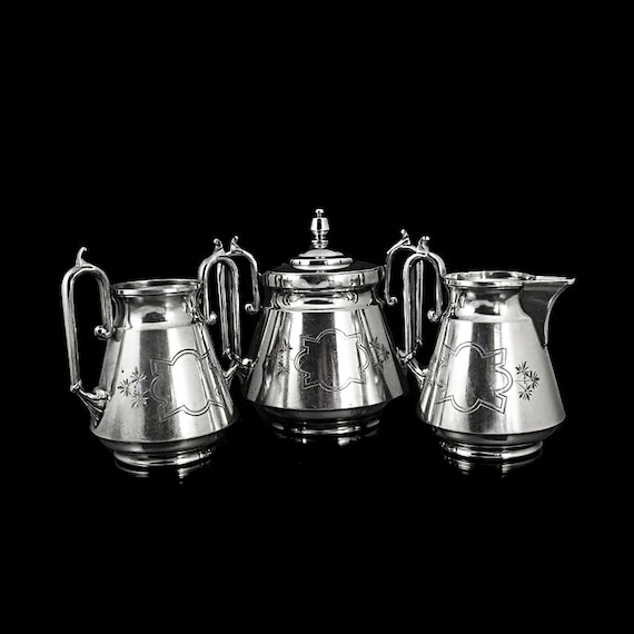 Silverplate Sugar Bowl, Creamer and Waste Bowl Wilcox Silverplate Co.