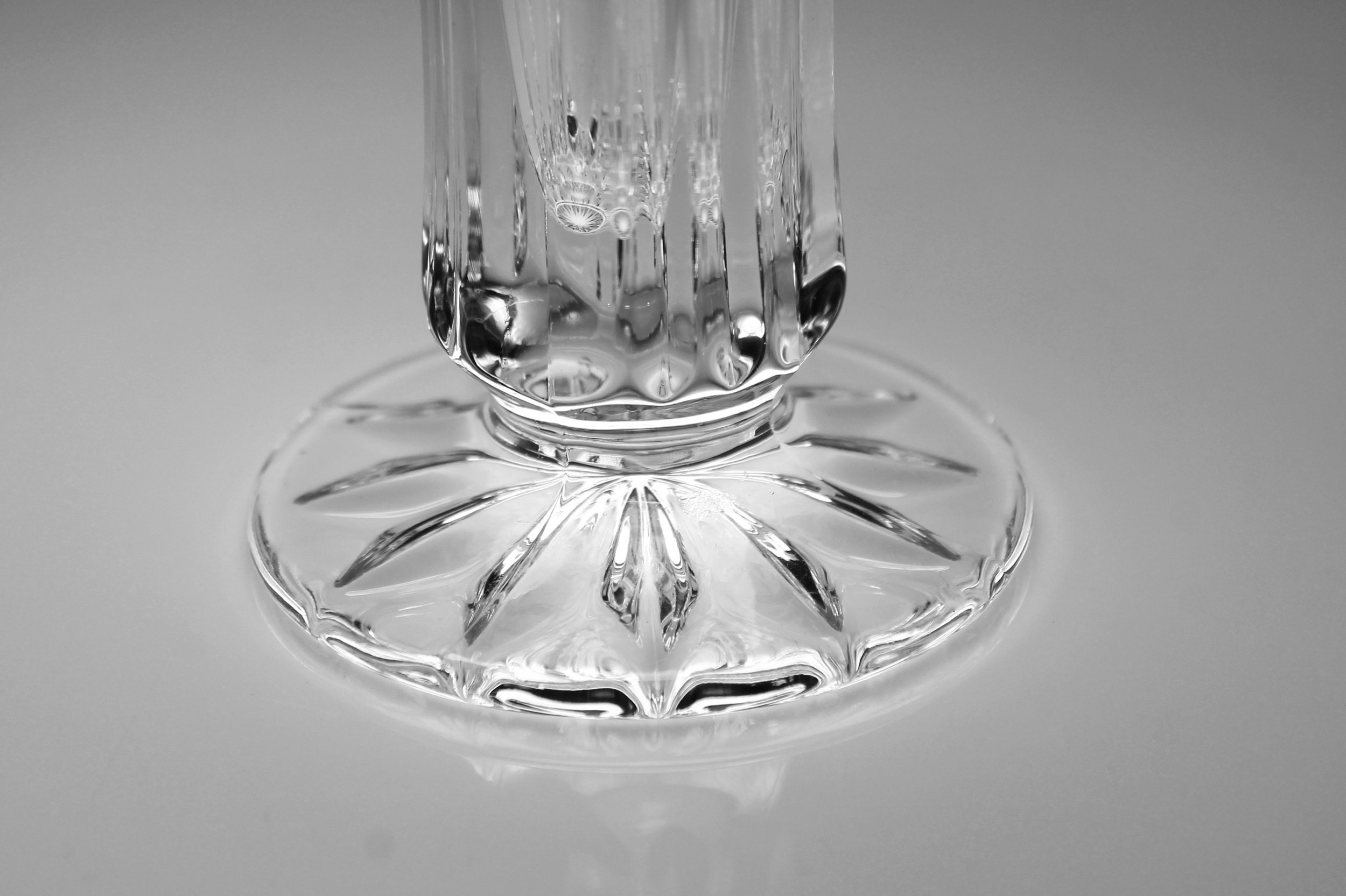 Crystal Footed Bud Vase, Cut Glass, Heavy, Table Vase