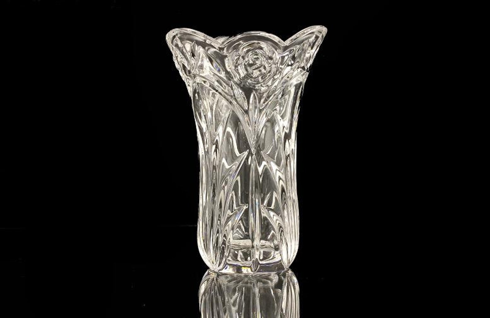 Crystal Vase Princess House American Rose Pattern Etsy