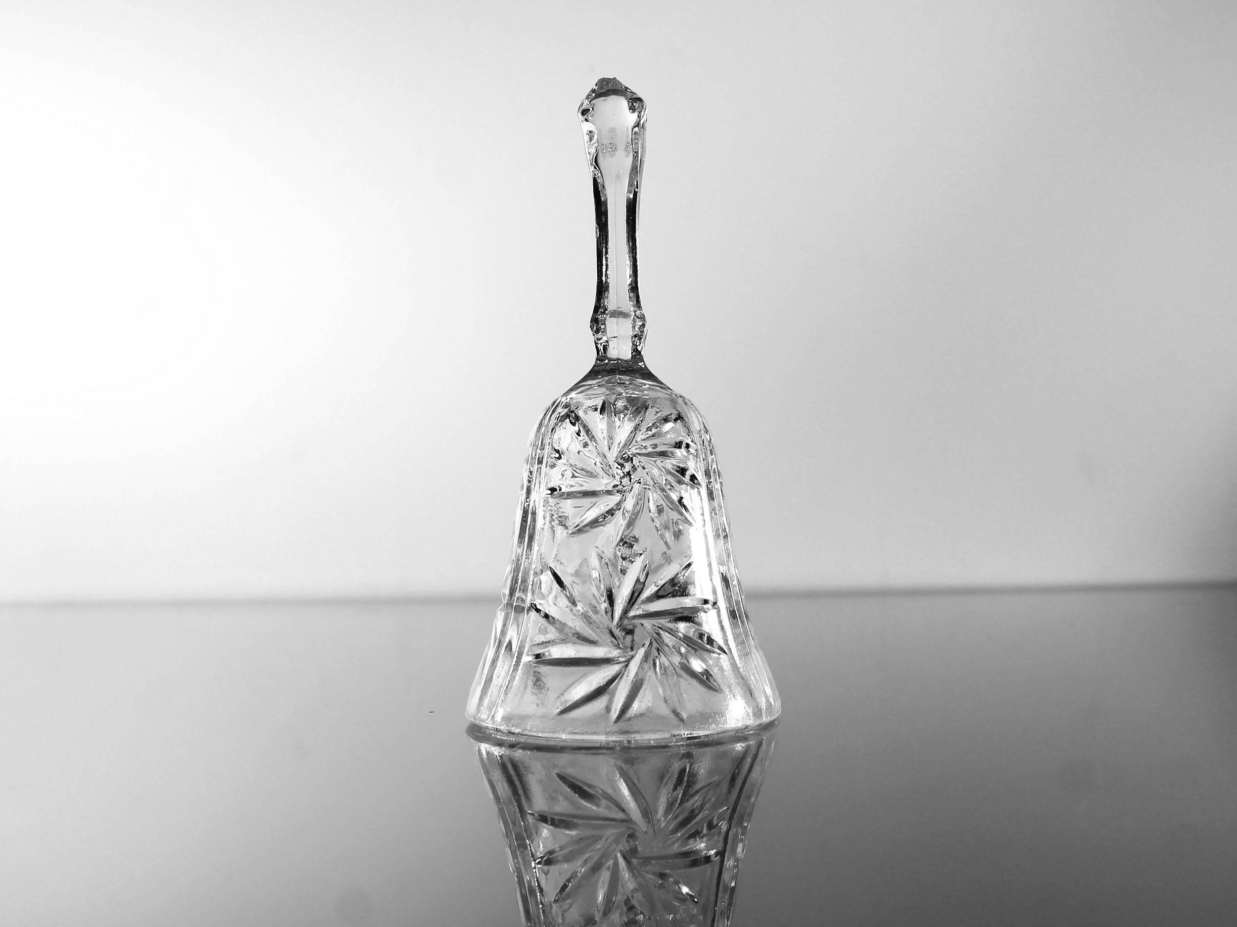 Vintage Silver Bell with Crystal Cut Detail