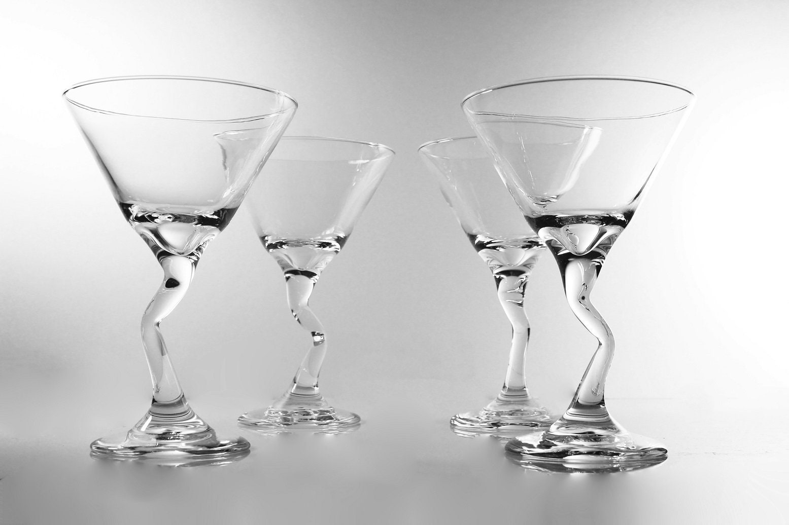 Vintage Libbey Z-Stem Martini Glasses Cocktail Glasses- Set of 4