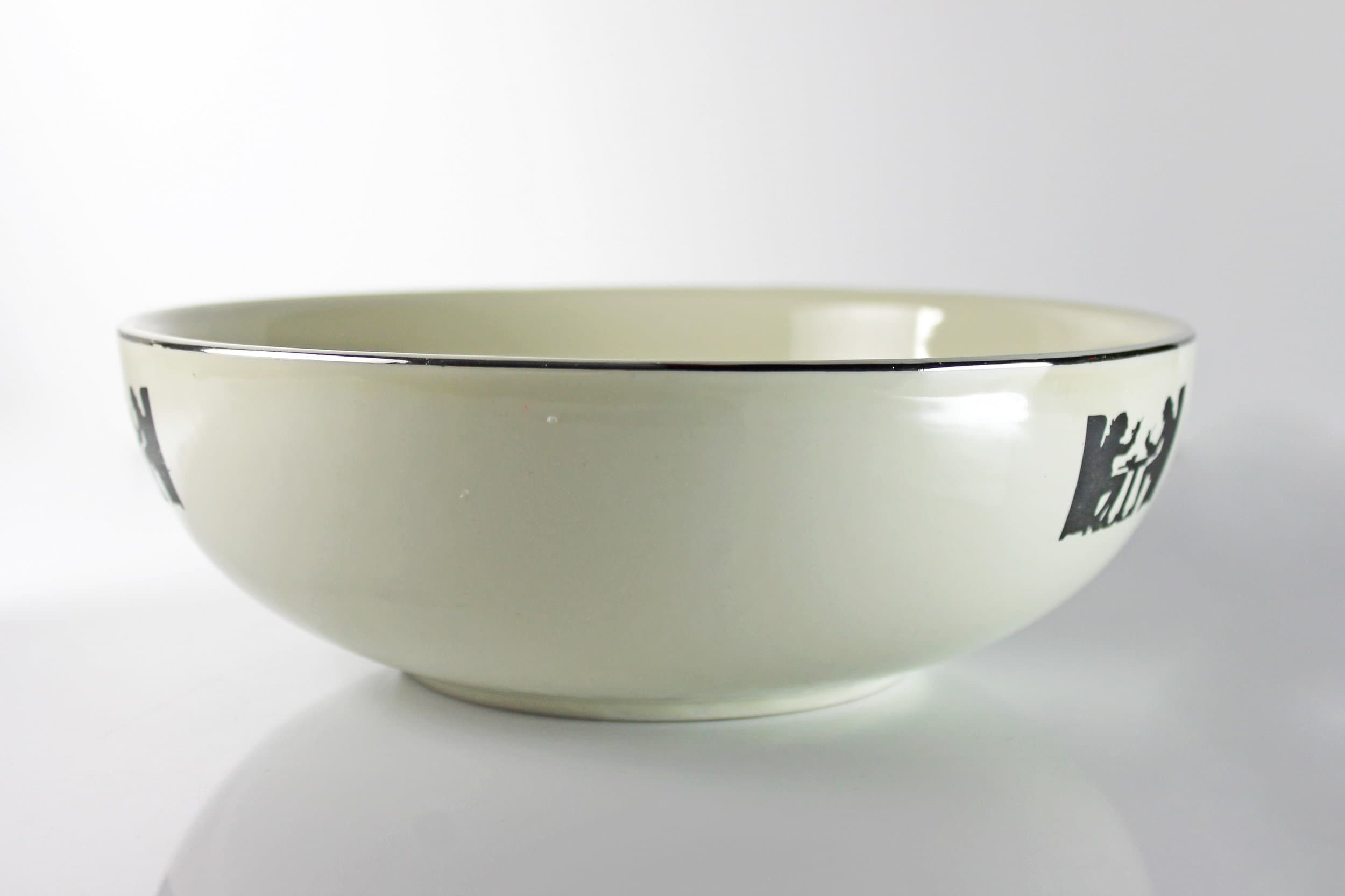Salad Serving Bowl, Halls Kitchenware, Silhouette, Made in the USA