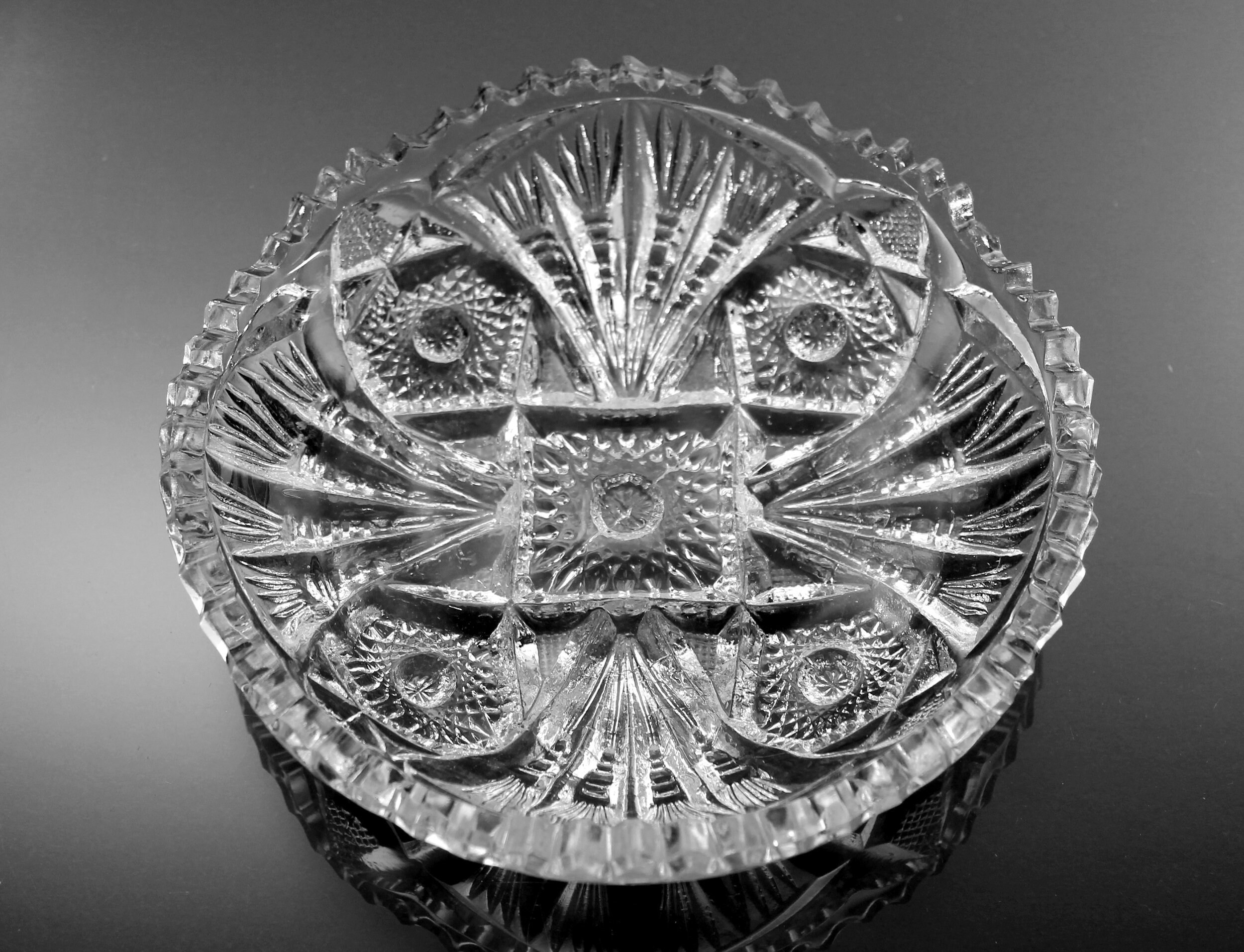 Antique EAPG Nappy Bowl, Imperial Glass, Hobstar, Clear Glass, 6 Inch