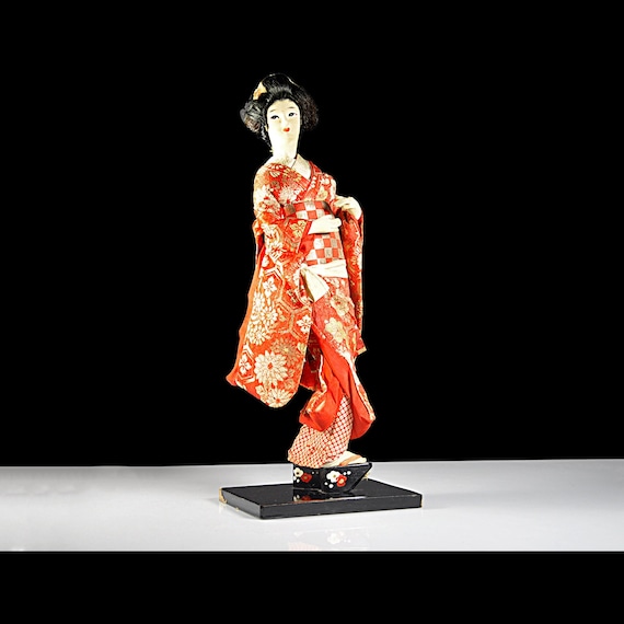 Nishi and Company Display Doll, Hand Painted, 16 Inch Doll, Figurine, Wood Stand Attached