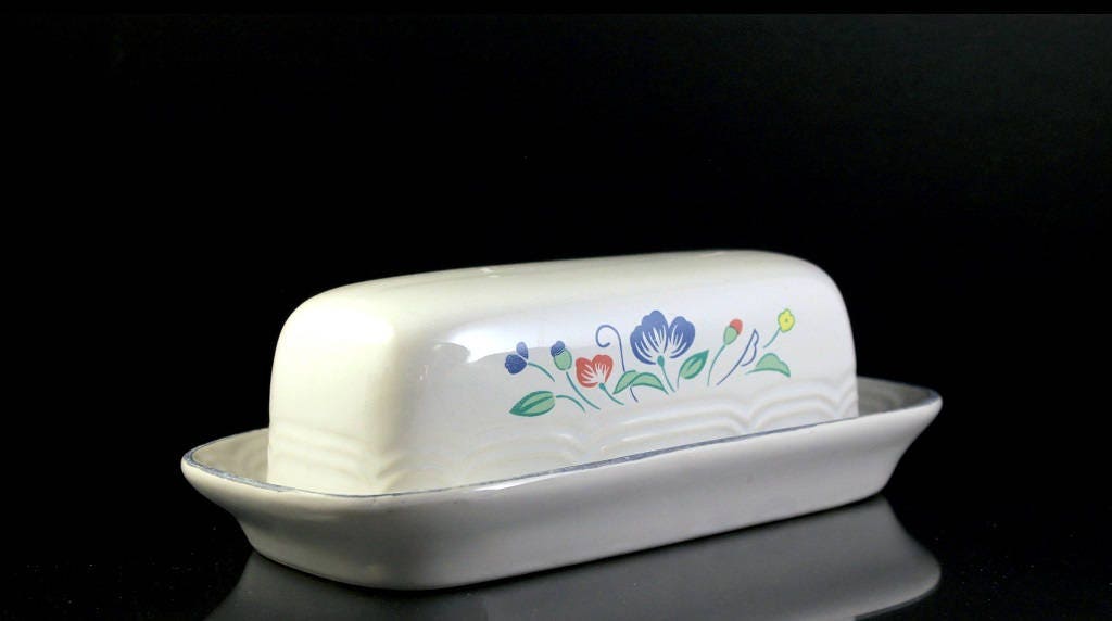 Butter Dish, Floral Expressions, Hearthside, Stoneware, Quarter Pound
