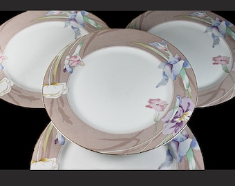Dinner Plates, Mikasa, Charisma Beige, Fine Ivory China, Floral, Set of 4, Discontinued