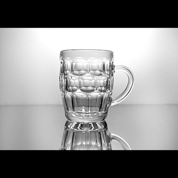 Vintage Arcoroc Britannia Beer Mug France, Heavy Glass Stein, 16 Oz, French Pub Glass