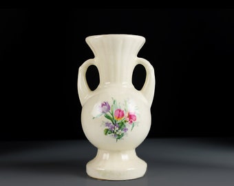 Two Handled Bud Vase, Porcelain, Table Vase