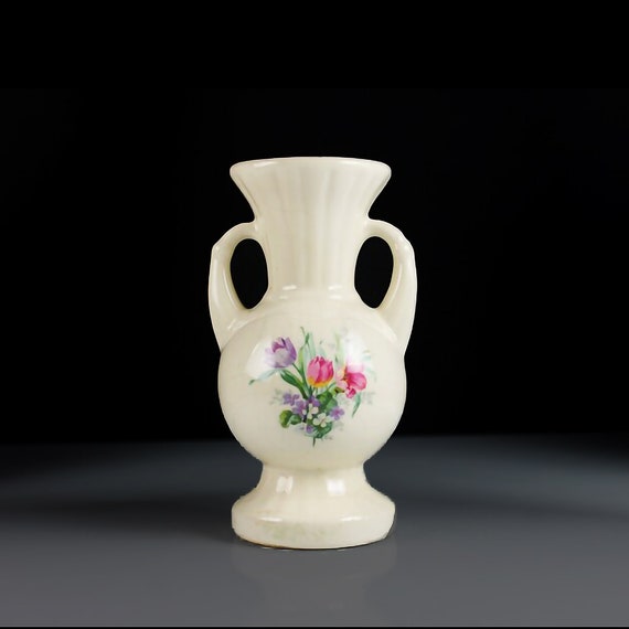 Two Handled Bud Vase, Porcelain, Table Vase