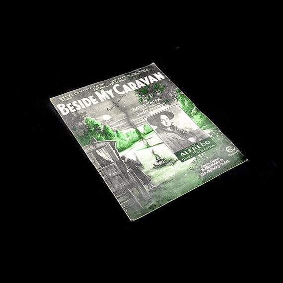 1934 "Beside My Caravan" Sheet Music by Karel Vacek, English Version, Collectible Music Ephemera