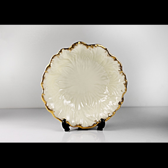 Lenox Bowl, Gold Leaf Collection, Ivory and 24k Gold, Ivory Bowl, Candy Dish, Nut Bowl, Decorative Bowl, Leaf Shaped Bowl
