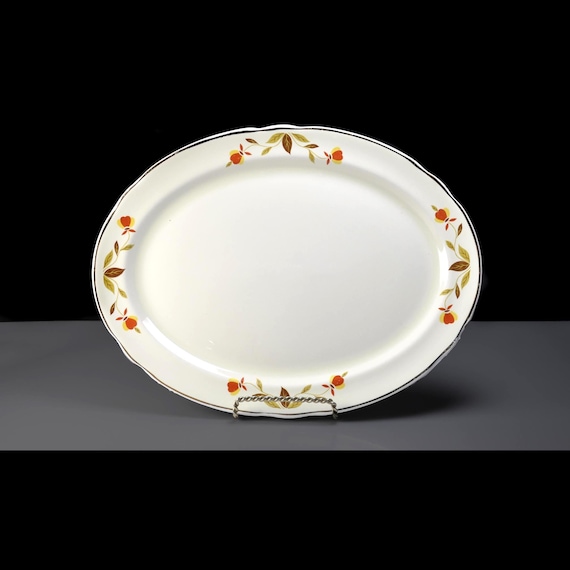 Vintage Hall Autumn Leaf Oval Platter,  13.5 inch, USA