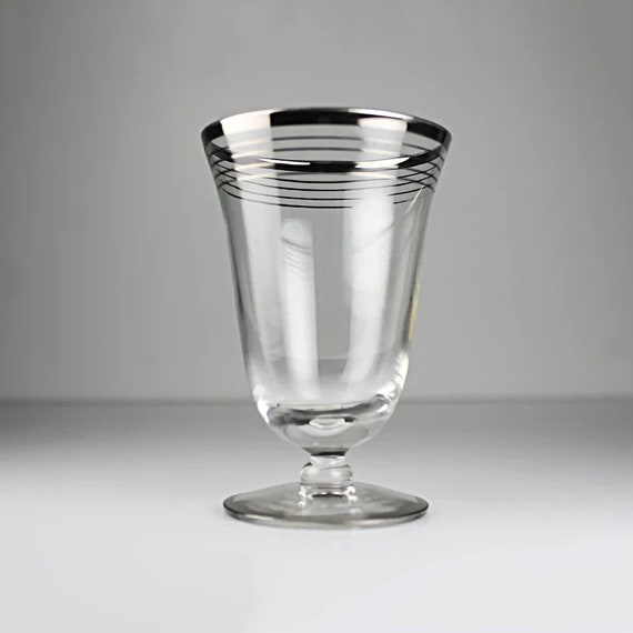 Cordial Glass, Silver Striped, Barware