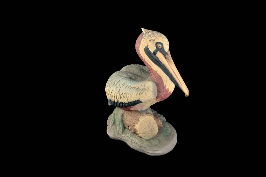 Pelican Figurine, Lefton China, Nest Egg Collection, Porcelain Bisque
