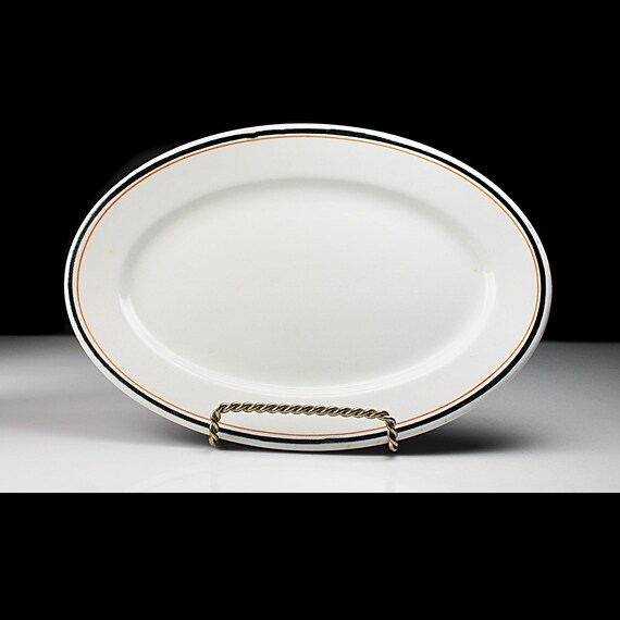 Bedford China Oval Relish Platter – Restaurant Grade 9 Inch Platter – Mid-Century Diner Ware